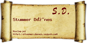 Stummer Dénes névjegykártya